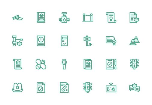 Regulation Visual Pack containing 24 Thick Line Line Icons Flexible Icon System for Web Interfaces vector