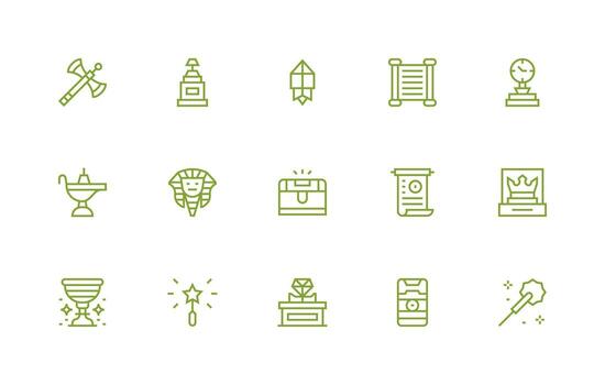 15 Regular Line Style Icons from Artifact Collection Layout Icon Collection vector