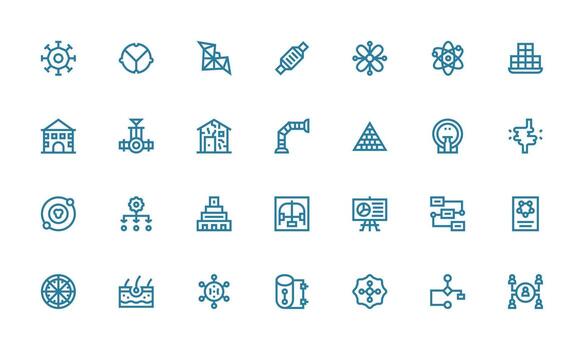 Diagram Set with 28 Bold Line Icons Complete Icon Set for Mobile Apps vector