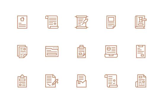 15 Regular Line Icons for Contract Graphics Compact Icon Pack vector
