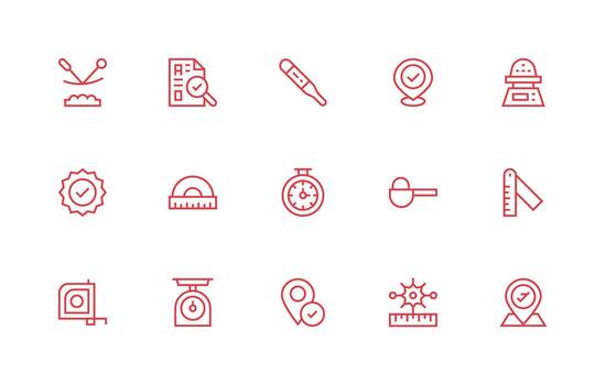 preciso conjunto con 15 regular línea íconos de múltiples fines icono conjunto vector