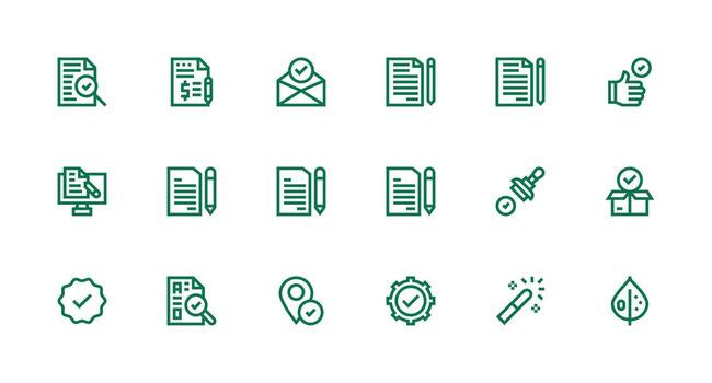 Correct Icon Collection with 18 Strong Stroke Line Designs Clean Icon Set Icon Pack for UI Projects vector