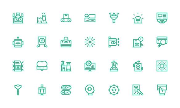 Processing featuring 28 Icons in Bold Line Design Pixel Perfect Icon Set vector