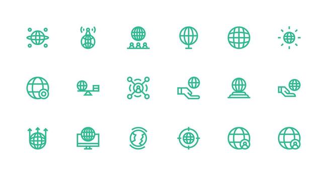 Reach featuring 18 Icons in Strong Stroke Line Design Core Icon Collection for Daily Tasks vector