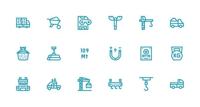 Load featuring 18 Icons in Strong Stroke Line Design Reliable Icons for All Interfaces vector