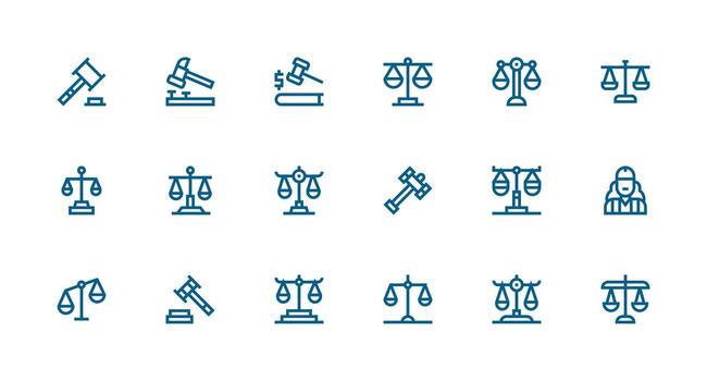 arbitraje visual paquete conteniendo 18 fuerte carrera línea íconos ui y ux enfocado icono colección vector