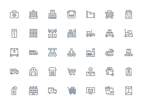 35 regular limpiar línea estilo íconos desde bienes colección equilibrado icono conjunto para funcional diseño vector