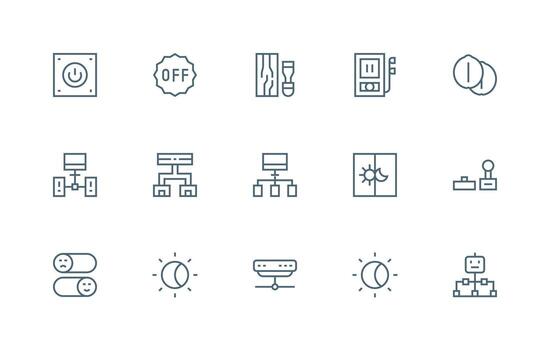 15 Regular Line Designs for Switch Icons High-Resolution Icons for Any Platform vector