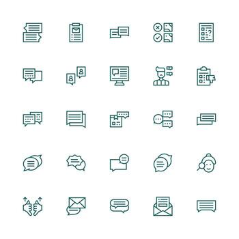 Medium Stroke Outline Icons from Feedback Form Set with 25 Vectors App Icon Pack