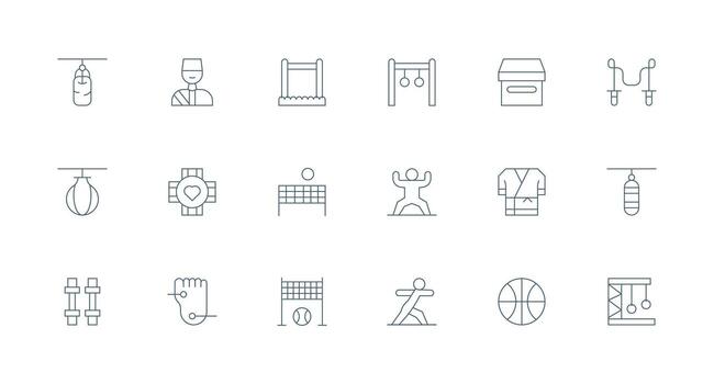 físico visual paquete conteniendo 18 mínimo línea íconos detallado icono colección para diseño sistemas vector