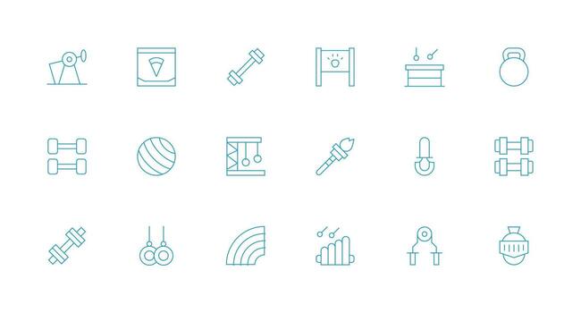 18 Icons for Strength in Minimal Line Format Flexible Icon System for Web Interfaces vector