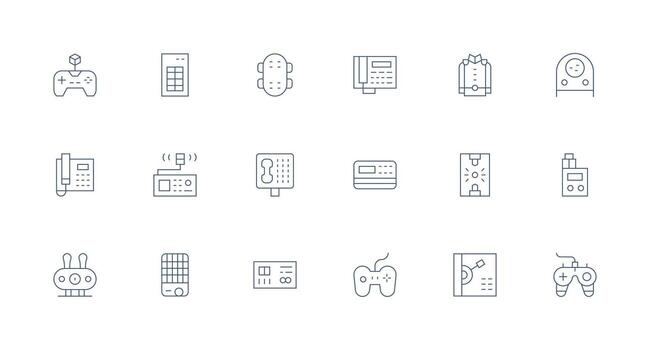 18 Minimal Line Icons for Buttons Graphics Clean Icon Collection for Web Use vector