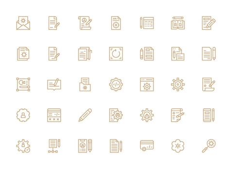 35 regular limpiar línea íconos para modificar gráficos píxel Perfecto icono conjunto vector