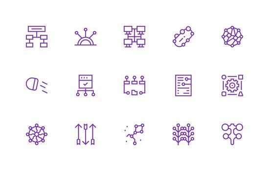 datos fluir diseño íconos presentando 15 en regular línea estilo completamente editable icono conjunto para web vector