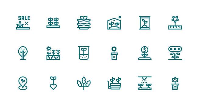 brote presentando 18 íconos en fuerte carrera línea diseño detallado icono colección para diseño sistemas vector