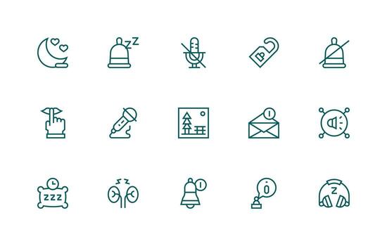 15 Regular Line Designs for Quiet Icons Sharp Icons for Presentations vector