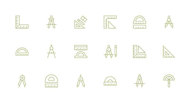 transportador conjunto con 18 mínimo línea íconos neutral estilo íconos para ninguna proyecto vector