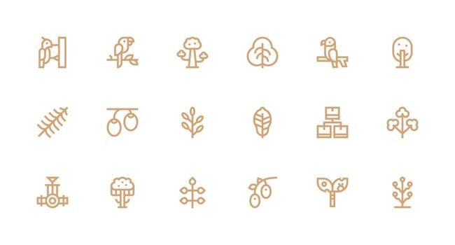 18 íconos para rama en fuerte carrera línea formato rápido acceso íconos para ui desarrollo vector