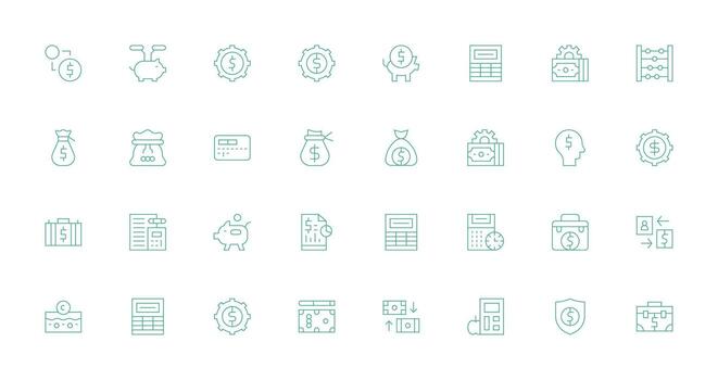 Thin Line Icons from Budgeting Set with 32 Vectors Clean Icon Set Icon Pack for UI Projects