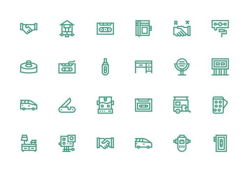 24 grueso línea línea estilo íconos desde compacto colección ui y ux enfocado icono colección vector