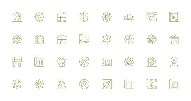 32 Icons for Schematic in Thin Line Format Creative Icon Set vector