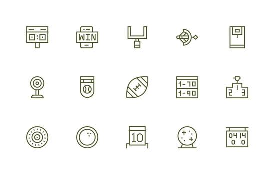 15 regular línea estilo íconos desde marcador colección todas dispositivo compatible icono conjunto vector