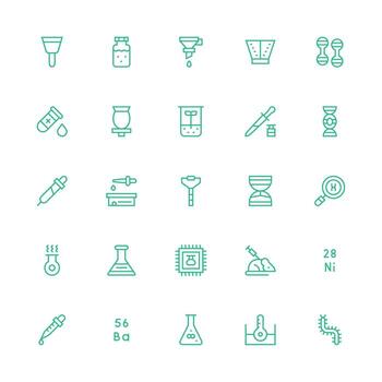 25 Icons for Laboratory in Medium Stroke Outline Format Detailed Icon Collection for Design Systems vector