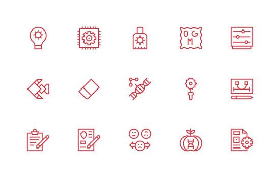 Regular Line Icons from Modification Set with 15 Vectors Light Icon Series