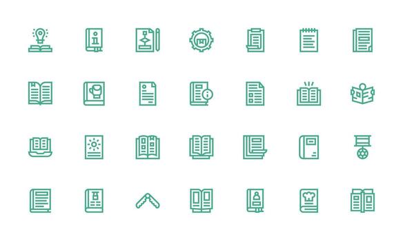 28 negrita línea íconos para manual gráficos esencial íconos para rápido ui edificio vector
