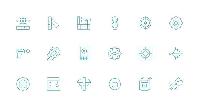 18 Minimal Line Icons for Precision Graphics Line Icon Collection vector
