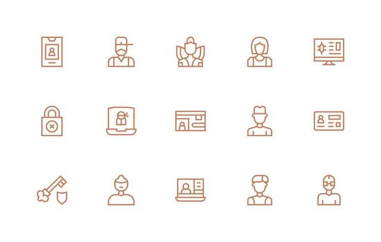 15 Icons for Login in Regular Line Format General Use Icon Pack vector