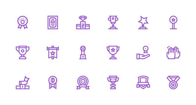 Recognition Set with 18 Strong Stroke Line Icons UI-Ready Icon Collection vector