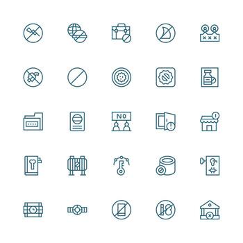 25 Medium Stroke Outline Designs for Restricted Access Icons Simplified Icon Pack for Visual Tools vector