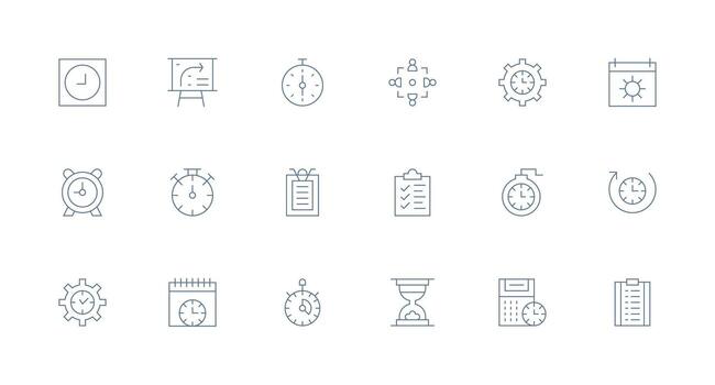 Minimal Line Style Project Management Icons with 18 Vectors Design Icon Pack