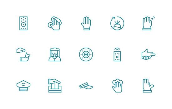 mando icono conjunto con 15 regular línea gráficos moderno línea y glifo icono serie vector