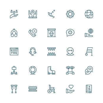 Medium Stroke Outline Icons from Support Set with 25 Vectors Design Ready Icon Set for Teams
