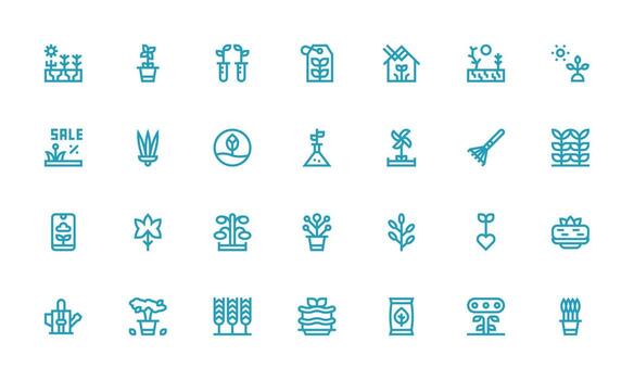 Sprout Icon Set with 28 Bold Line Graphics Digital Product Icons for Fast Delivery vector
