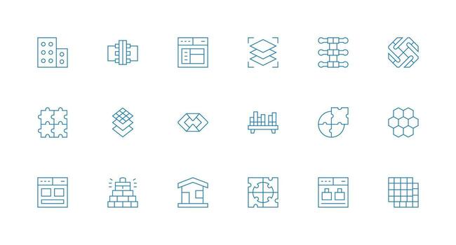 modular diseño íconos presentando 18 en mínimo línea estilo estilo icono conjunto vector