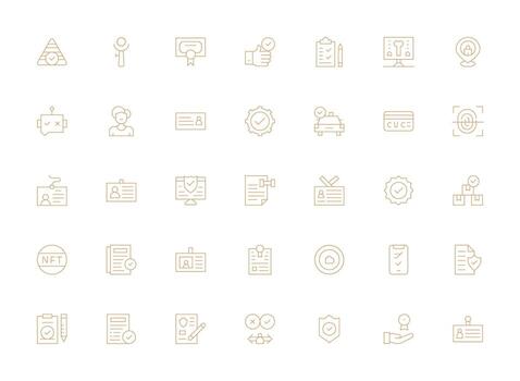 Light Line Style Verification Icons with 35 Vectors Simplified Icon Pack for Visual Tools