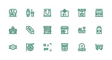 Retailer featuring 18 Icons in Strong Stroke Line Design Digital Product Icons for Fast Delivery vector