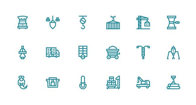 carga presentando 18 íconos en fuerte carrera línea diseño equilibrado icono conjunto para funcional diseño vector