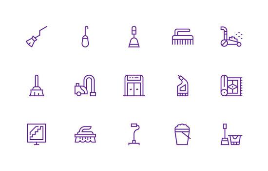 Floor Set with 15 Regular Line Icons Smart Icon Collection vector