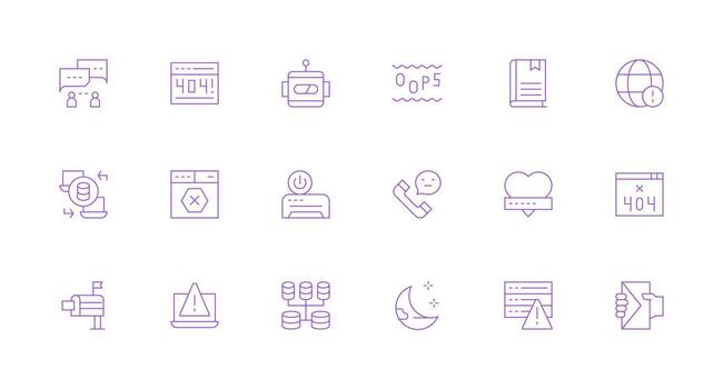 Minimal Line Icons from Offline Set with 18 Vectors Light Icon Series