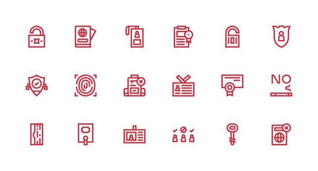 Authorization featuring 18 Icons in Strong Stroke Line Design Clean Icon Set Icon Pack for UI Projects vector