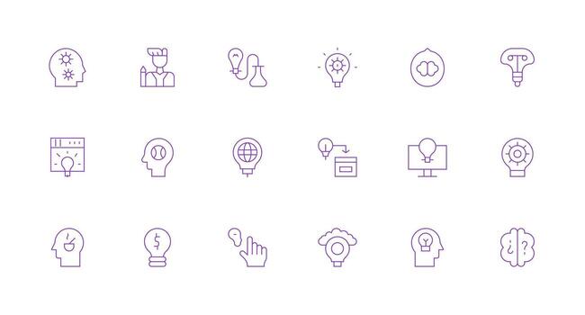 Minimal Line Icons from Idea Set with 18 Vectors Multi-Purpose Icon Pack for Templates