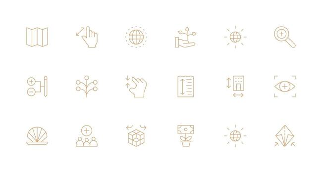 Expand featuring 18 Icons in Minimal Line Design Essential Icon Collection vector