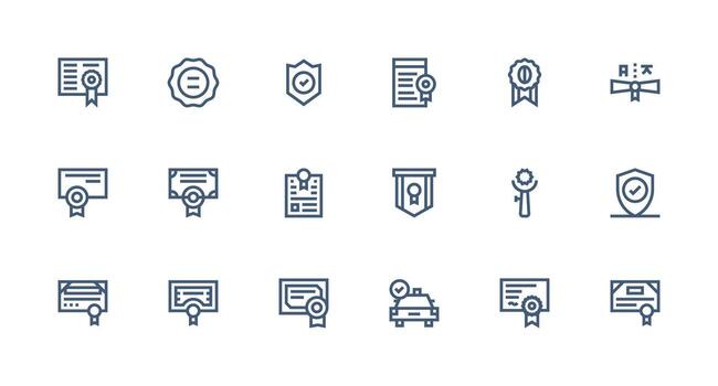 Licensed Design Icons featuring 18 in Strong Stroke Line Style Simple Icon Pack vector
