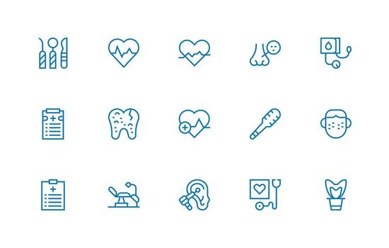 15 Icons for Checkup in Regular Line Format Neatly Designed Icons for Web Platforms vector