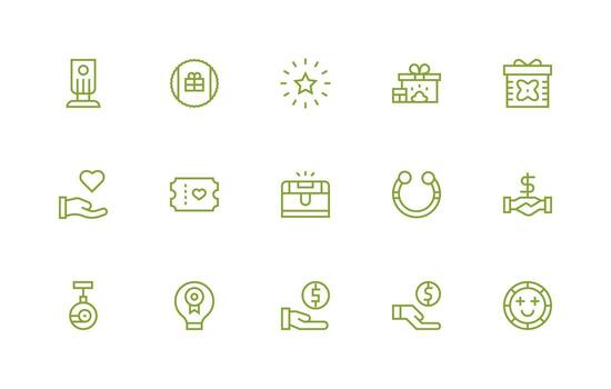 15 Icons for Reward in Regular Line Format Web and App Icon Pack Collection vector