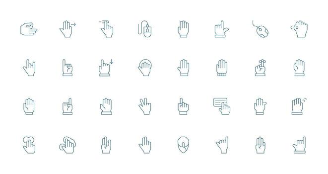 Click including 32 Thin Line Illustrations Icon Set for Apps vector